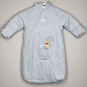Vintage 2000s Y2K Disney Baby Winnie the Pooh Bunting Sack Snowsuit - Gray 6-9M